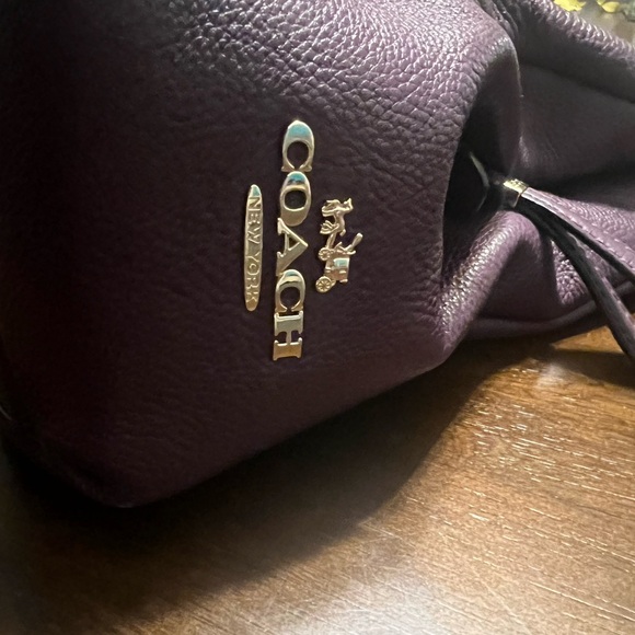 Vintage Coach Madison Phoebe Plum Pebbled Leather Shoulder Bag - Picture 3 of 13